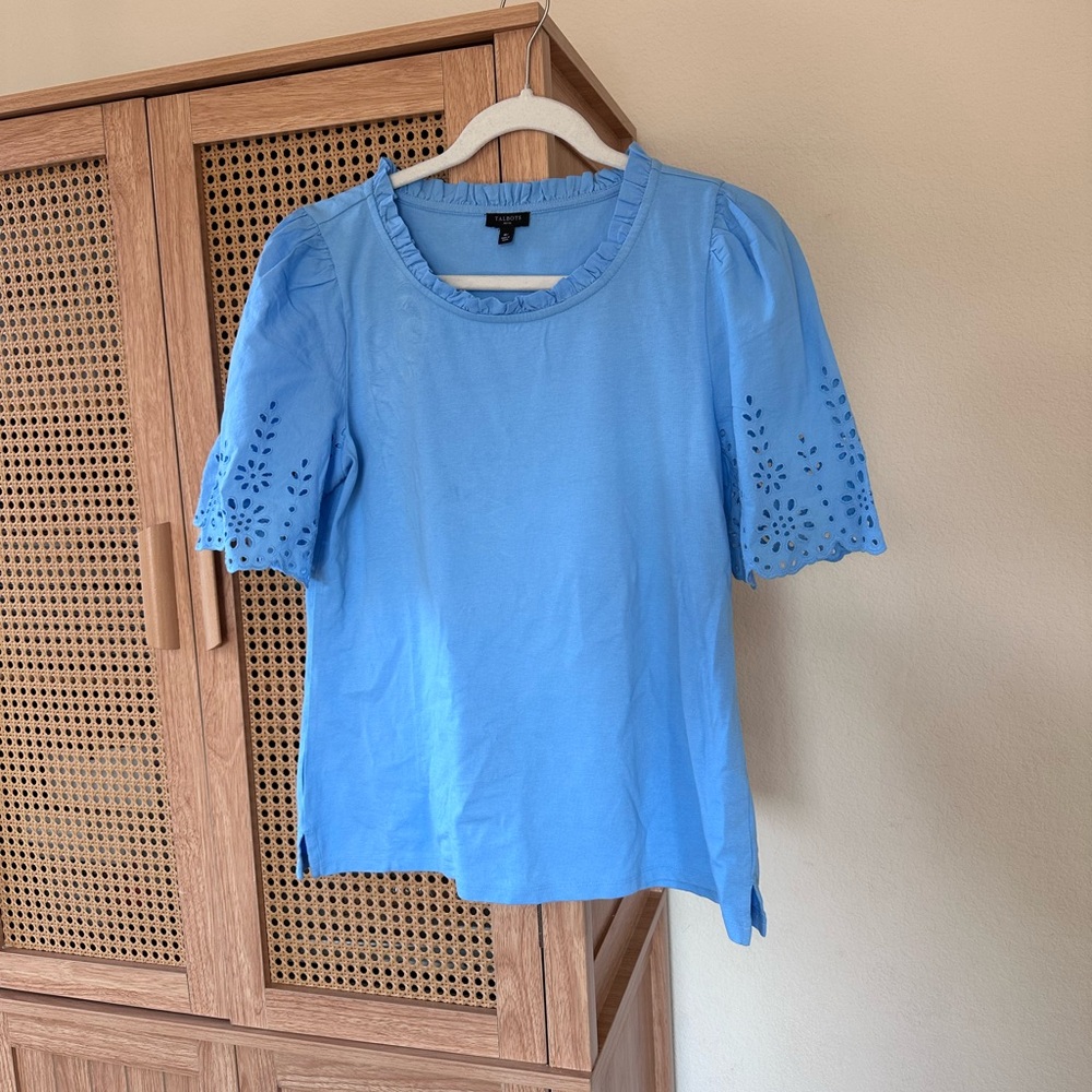 Bright blue blouse